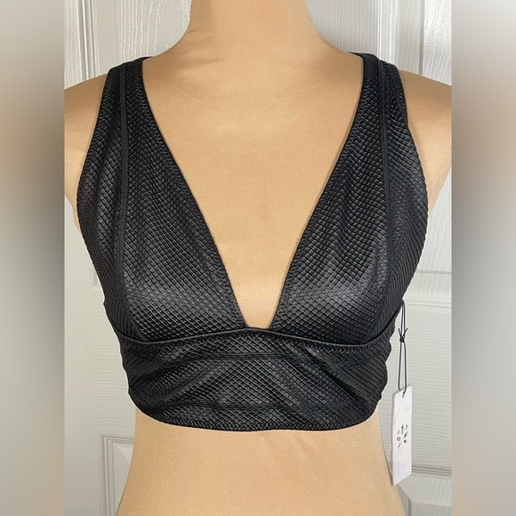 GIGI C ~Black Textured Women's Bralette NWT Large - Picture 6 of 7